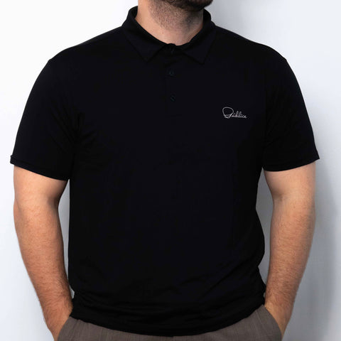 Golf Polo Shirt 'CALLIGRAPHY' MEN - BLACK