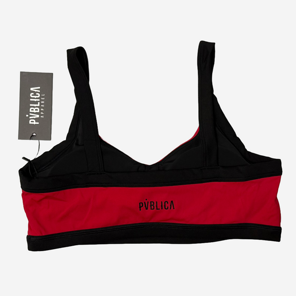 SPORTS BRA 'FLOW' WOMEN - RED & BLACK