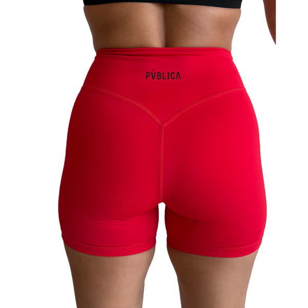 SHORTS 'FLOW' WOMEN - RED & BLACK