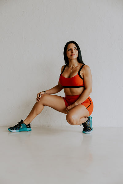 SHORTS 'FLOW' WOMEN - RED & BLACK