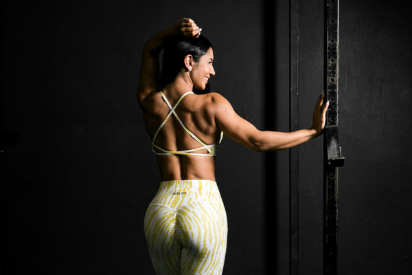 SPORTS BRA 'FLOW' WOMEN - YELLOW ZEBRA