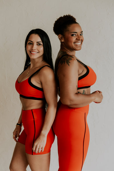 SPORTS BRA 'FLOW' WOMEN - RED & BLACK