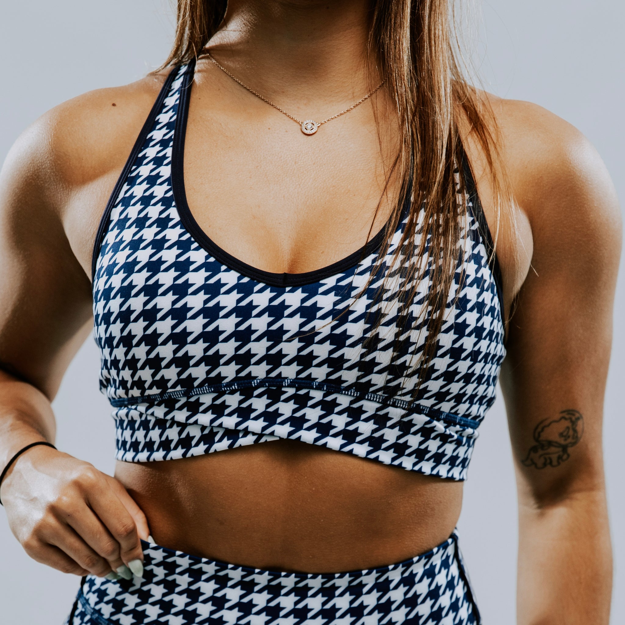 SPORTS BRA 'FLOW' WOMEN - NAVY & WHITE