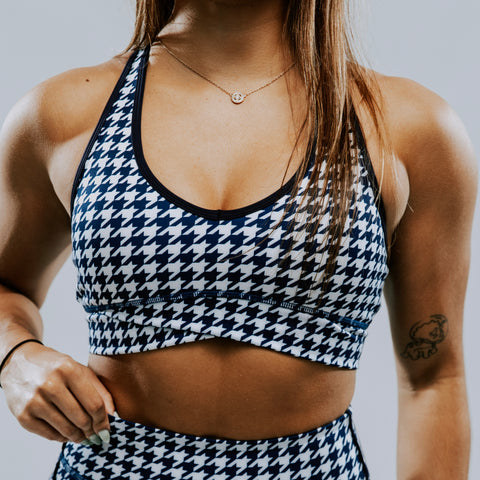 SPORTS BRA 'FLOW' WOMEN - NAVY & WHITE
