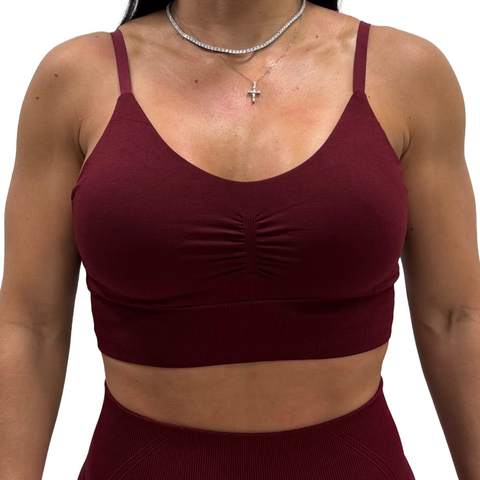 SPORTS BRA 'SEAMLESS' WOMEN - RED WINE