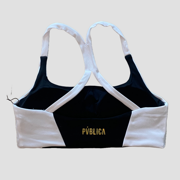 SPORTS BRA 'MOTION' WOMEN - BLACK & WHITE