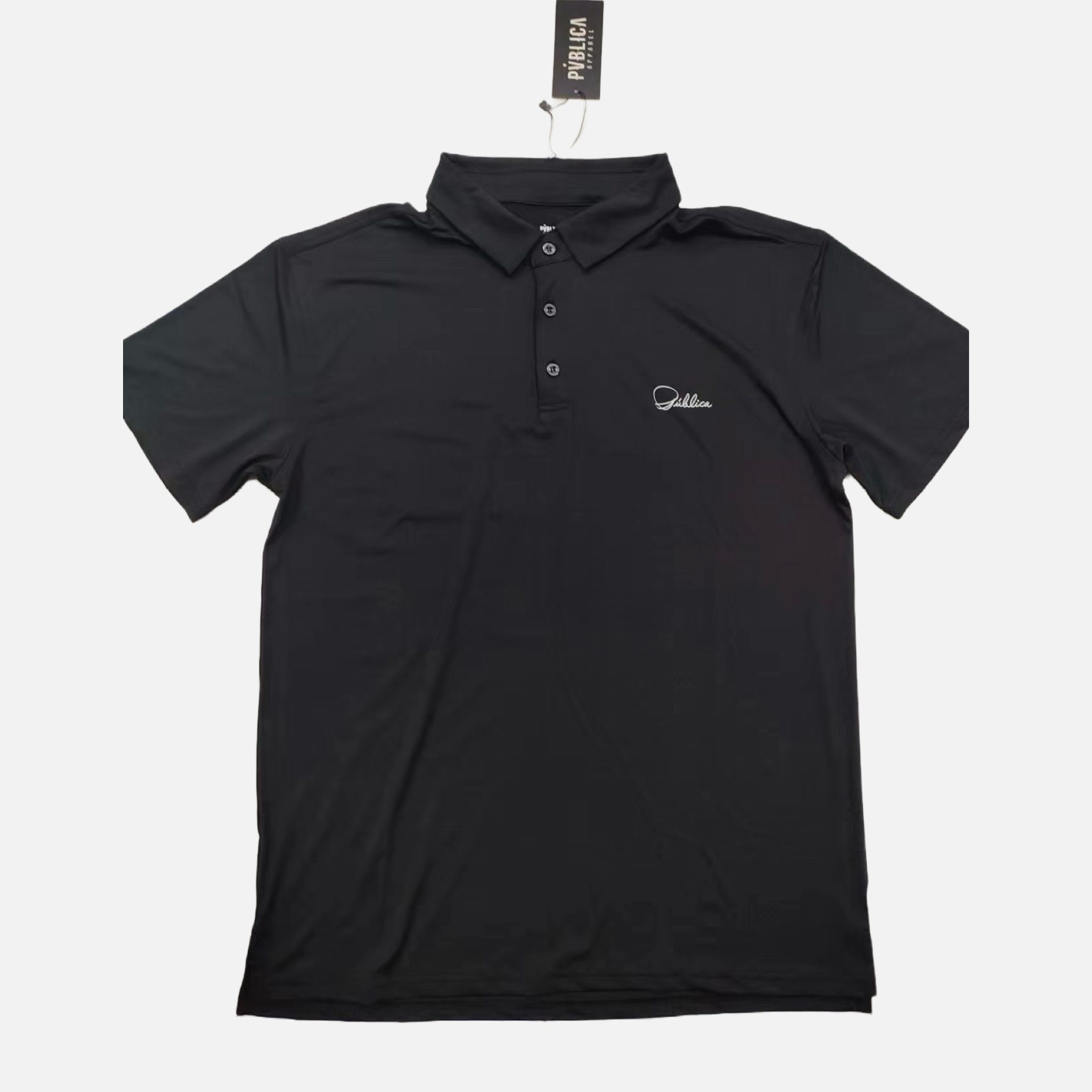 Golf Polo Shirt 'CALLIGRAPHY' MEN - BLACK