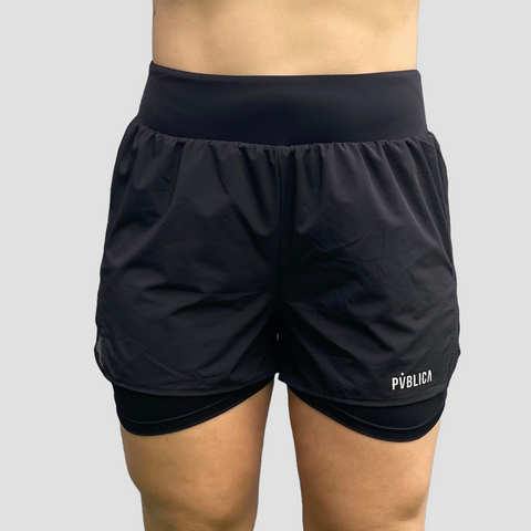 RUNNING SHORTS 'ESSENTIALS' WOMEN - BLACK