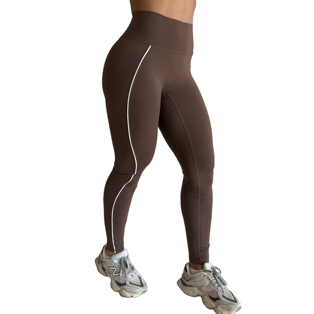 LEGGINGS 'FLOW' WOMEN - BROWN & CREAM