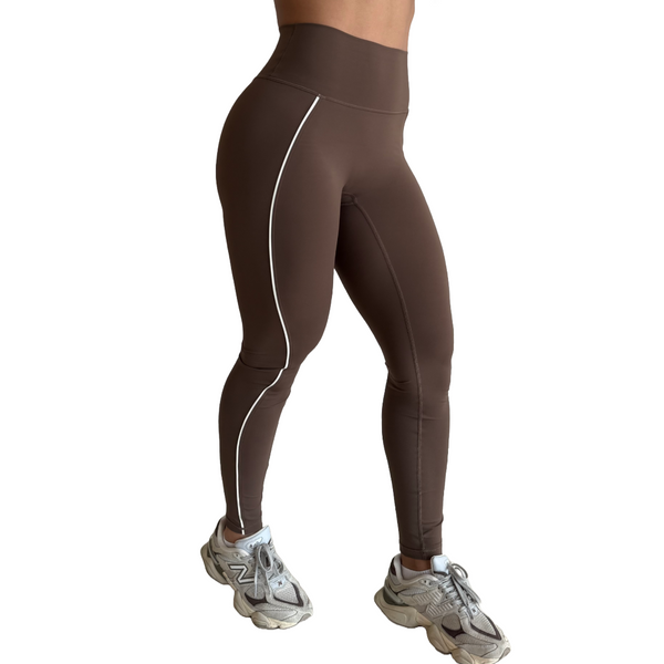 LEGGINGS 'FLOW' WOMEN - BROWN & CREAM