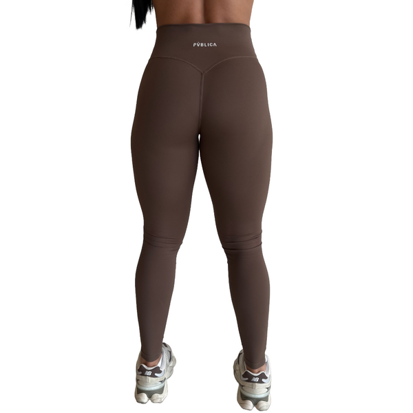 LEGGINGS 'FLOW' WOMEN - BROWN & CREAM