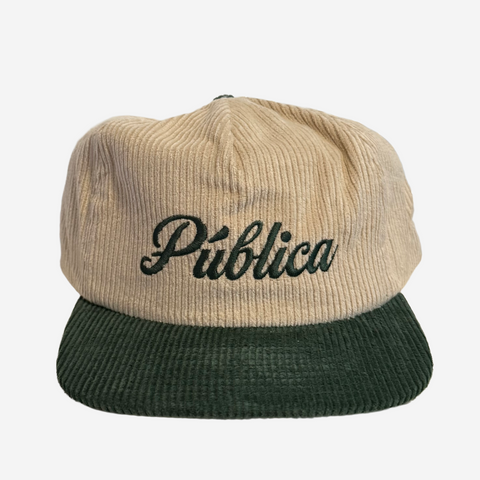 Hat 'CORDUROY' UNISEX - BEIGE / GREEN